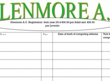 Glenmore Registration Form